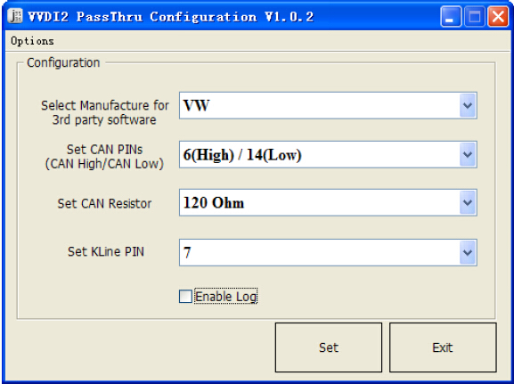 ВВДИ2 – программное обеспечение конфигурации ПассТхру Дж2534