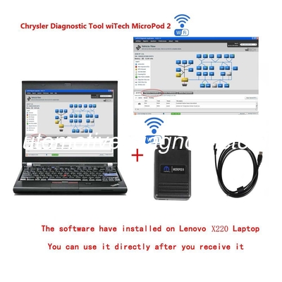 Хорошая цена. WIFI Chrysler Диагностический инструмент WiTech MicroPod 2 с ноутбуком Lenovo T420 онлайн
