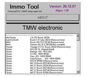 Хорошая цена. ИНСТРУМЕНТ V26.12.2007 IMMO, автомобильное диагностическое програмное обеспечение для того чтобы отремонтировать ECUs, Immobilisers онлайн